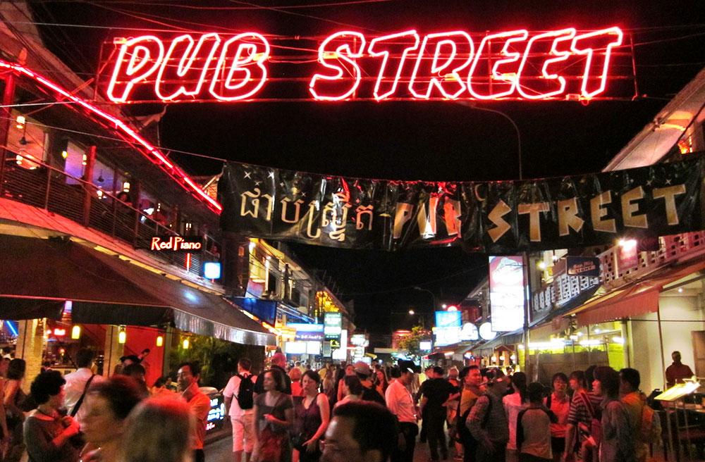 Pub Street in the centre of Siem Reap