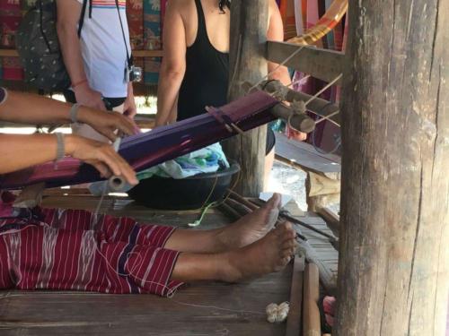 Knitting in a village near Chiang Mai - Hubiwise Travels